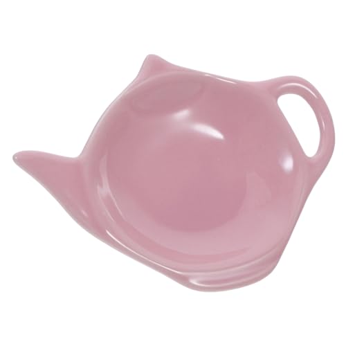 Teapot Shaped Ceramic Tray Stylish Tea Bag Holder Coaster for Sauces Desserts Multi Purpose Decorative Dish for Tea Lovers