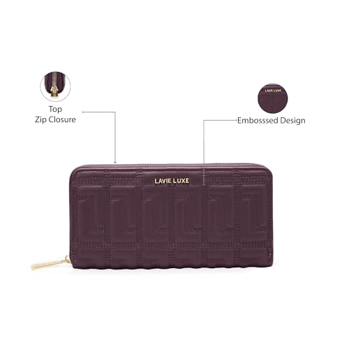 Image of Lavie Luxe Women's Quina25 Large Zip Around Wallet | Gift for Women