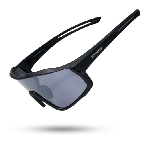 RTUOHUIN Polarisiert Fahrradbrille UV400-Schutz Sport Sonnenbrille TR90 Flexiblem Rahmen Hochwertig Schnelle Schutzbrille für Kinder Herren und Damen - Schwarz RTUOHUIN Polarisiert Fahrradbrille UV400-Schutz Sport Sonnenbrille TR90 Flexiblem Rahmen Hochwertig Schnelle Schutzbrille für Kinder Herren und Damen - Schwarz