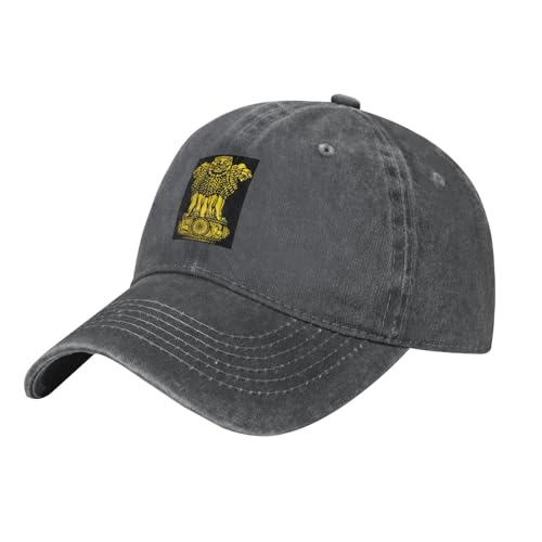 SMAZDFXX Casquettes de Baseball usées, emblème National de la République de l'Inde, Casquette Trucker Vintage en Coton pour Homme, Casquette Drapeau