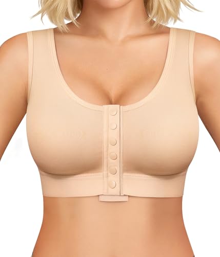 Image of BRABIC Surgical Bra Front Closure - Comfort Compression Mastectomy Bras for Women Post Surgery with Full Coverage