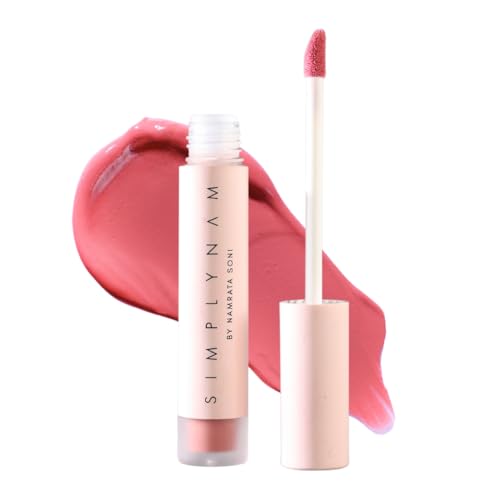 Image of SIMPLYNAM Satin Soft Lip Creme | 1 Swipe Full Coverage | Hydrating, Creamy Matte Finish | 6-8 Hour Stay | Transfer-Proof & Smudge-Proof | Infused with Peptides & Squalane | Vegan | Rhea - Summer Pink