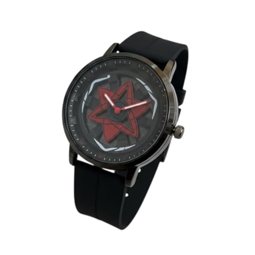 Sport Quartz Watch Ninja Wheel Dial 360 Rotating,Luxury Men's Mechanical Wheel Watch, red roatating dail, Black Silicon Magnetic Clouser Band, Unique Geometric Dial Design.