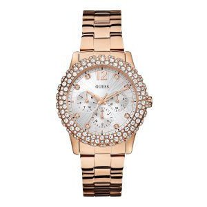 �r���v �Q�X GUESS Women's U0335L3 Rose Gold-Tone Multi-Function Watch with Genuine Crystal Accented Case�y���s�A���i�z