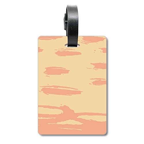 Étiquette de valise motif abstrait orange en PVC résistant pour bagage