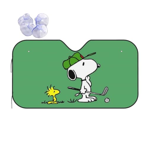 サンシェード スヌーピー アニメ 車 フロントサンシェード 遮光 断熱 カーシェード 日除け 紫外線対策 日除け折り畳み式 自動車 おしゃれ 車用品 140cmx76cm