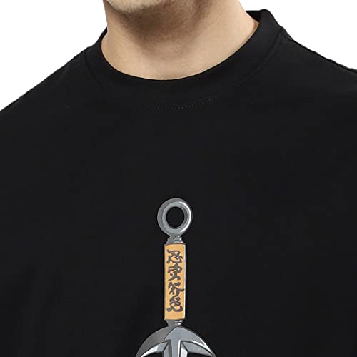 Image of Bewakoof Men's Graphic Printed 100% Cotton T-Shirt - Oversized Fit, Round Neck, Half Sleeves