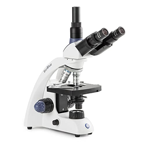 Image of BioBlue Trinocular Compound Microscope SMP 4 /10 /S40 /S100x Oil Objectives with Mechanical Stage and 1W NeoLED Cordless Illumination Globe Scientific | Euromex