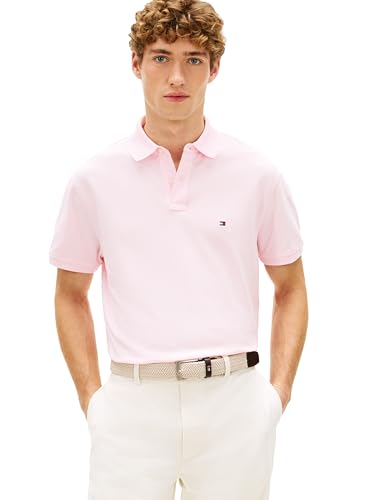 Image of Tommy Hilfiger Men's Short Sleeve Polo Shirts in Classic Fit with Stretch and Organic Pique Cotton