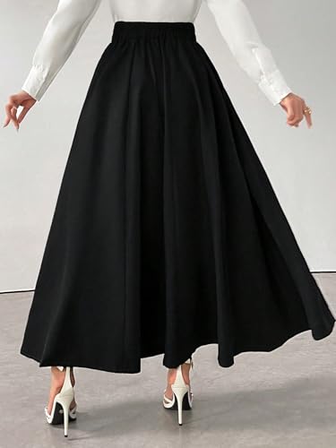 Skirts for Women Trendy Summer 2025 Women Solid Color Long Loose Belted Skirt3