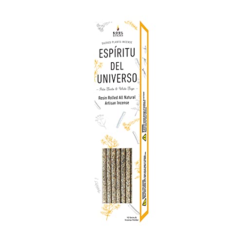 SOUL STICKS Handcrafted 10pcs Resin Artisan Incense Sticks Non Toxic Long Lasting Aromatic Sticks for Yoga Meditation Relaxation Aromatherapy Cleansing Purification White Sage Palo Santo