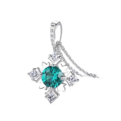 Collier flocon de neige bleu avec nacre pour bijoux de mariée