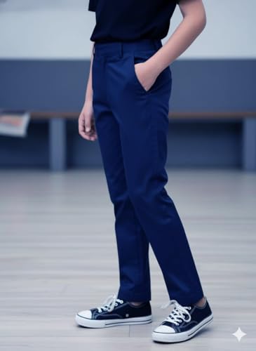 Image of A.T.U.N. (ALL THINGS UBER NICE) Boys Regular Fit Formal Chinos | Smart School & Occasion Wear Bottoms | Smooth, Comfortable & Tailored Look Pants