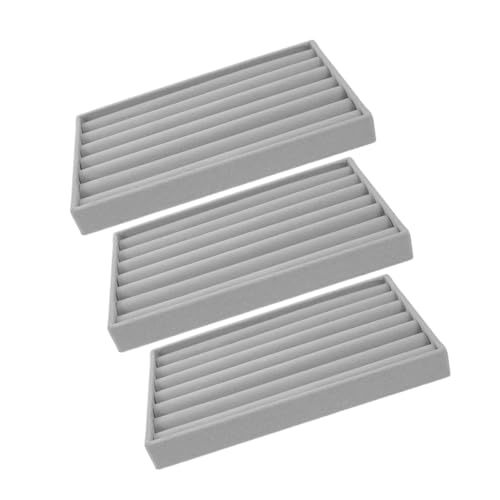 VILLFUL 3pezzi Vassoio Per Gioielli Da Organizer Per e Orecchini Vassoio Espositivo Per Collane e Bracciali Scomparti Morbidi Per Proteggere i Gioielli Adatto Per Esposizione