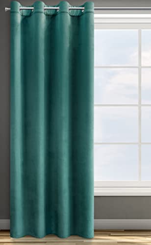 Eurofirany Design91 ROSA Soft Plain Opaque Velvet Curtain with Eyelets, 1 Unit