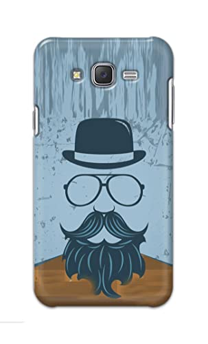 Image of PRINTFIDAA Mustache Beard and Hairstyle Hipster in Glasses Printed Designer Hard Case for Samsung J7 (2015) / Samsung J7 NXT /Samsung J7 Neo /Samsung J7 Core Back Cover -(e) RPM1002