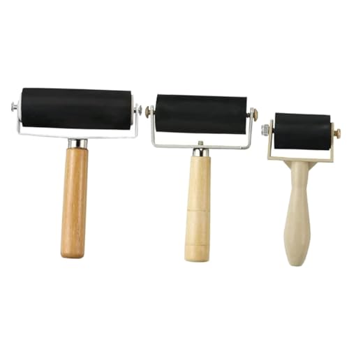 ARTIBETTER 3pcs Rubber Roller for Crafting Smooth Ink Application for Diamond Drawing Stamping and Printmaking Durable Construction for Art Projects