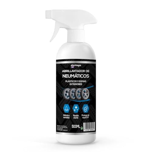 PLANTAWA Abrillantador de Neumáticos 500ml | Recuperador de Plásticos y Gomas Coche | Hidratador y Restaurador de Plásticos | Brillo y Protección Duradera para Coche y Moto