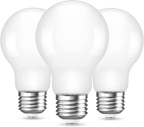 Dimmable A19 LED E27 Screw Edison Bulb 120W Equivalent, 12W A60 1521 Lumen High Bright 2700K Warm White Milky Glass Vintage Filament Bulb for Light Fixtures,Home, Office，3-Pack