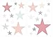 dekodino® Sticker mural etoiles pastel aux couleurs douces 25 pièces set