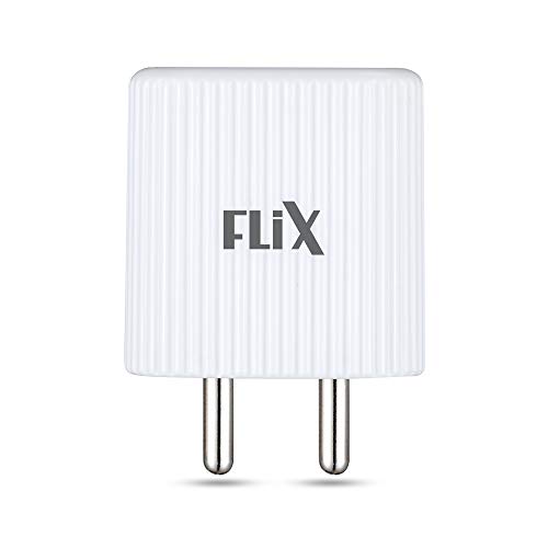Image of Flix (Beetel) Rise 2.1 10W Dual USB Smart Charger, Fast Charging Power Adaptor with Cable for All iOS and Android Devices, Samsung Galaxy S3, Samsung Galaxy S6, Apple iPhone 6 (White) - Xwc-62D