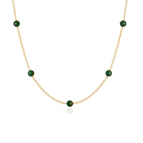 Fettero Dainty Beads Choker Neckces for Women - 14K Gold Plated Beaded Necklace Summer Beach Choker Boho Gold Necklace for Women Jewelry