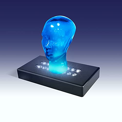 Asente 16 Led Light Pedestal - Rectangular Satin Matte Black White Light Stand Base For 3D Art Glass, Room Decor And Gemstones And Crystals - Ac/Usb Adapter Powered (Black) #TOP4