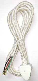 Flysmart Iron Cable AC 250 | Steam Generator | Electric Iron | Power Cable Plug 3 Core Mains Cord Lead 1.5 metre (White)