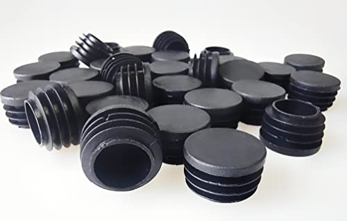 Image of 30 Pcs 1 inch Inch (25 mm) Round Plastic Hole Plugs, Black End Caps ,Inserts for Metal Tubing, Hardware Plugs, Fences, Glide Protection from Chair Legs and Furniture