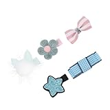 KJHBV Set de 5 Pinzas de Pelo para Mascotas Diseño de Tiara de Tela Ligera y Chic, Accesorios para Perros en Sesiones de Fotos al Aire Libre