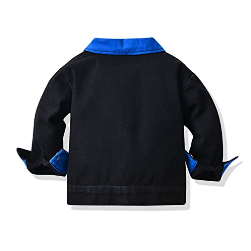 KAGAYD Boy's Long Sleeve Kids Toddler Button Front Denim Jacket Long Sleeve Lapel Coat Outerwear3