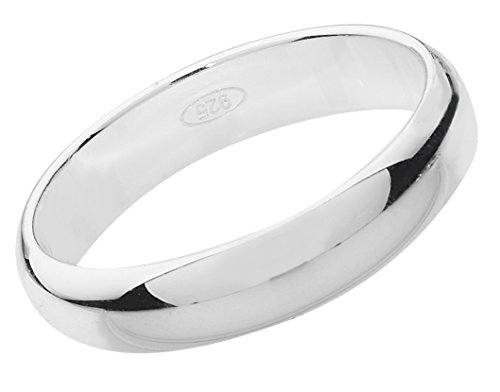 Bague de mariage mixte 4mm forme D argent fin pour sceller votre amour