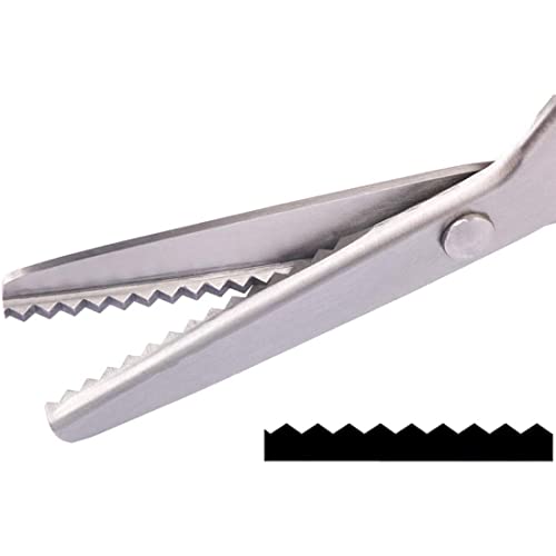 Pinking Shears 5mm, Zigzag Scissors, Professional Tailor Scissors, Craft Scissors, Stainless Steel Scissors, Fabric Cutting Scissors, Stationery, (5mm, Black) - Image 3