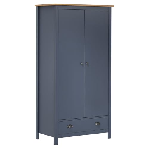 GCHDHAPB Armario para el hogar y almacenamiento, armarios y armarios, armario de 2 puertas, color gris, 89 x 50 x 170 cm, madera de pino maciza
