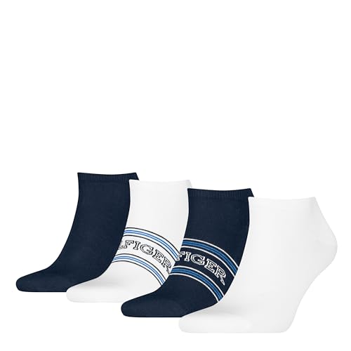 Tommy Hilfiger Giftbox Zapatillas, Blanco y Azul Marino, 41/44 ES Hombres