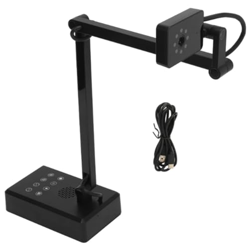 Vocdikficy Cámara de Documentos USB 4K, Cámara Web de 16 MP, Visualizador de Imagen Invertida, Plegable para Demostraciones en de Conferencias Web