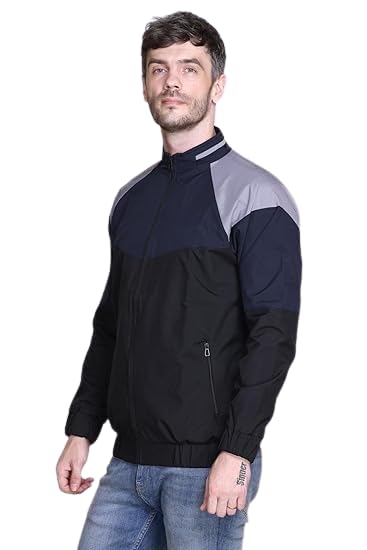 HASAN TAG Men Windproof Jackets, Winter Jacket, Colorblock Travel Waterproof Solid Casual Jacket, Windcheater for Men (Pack of1)