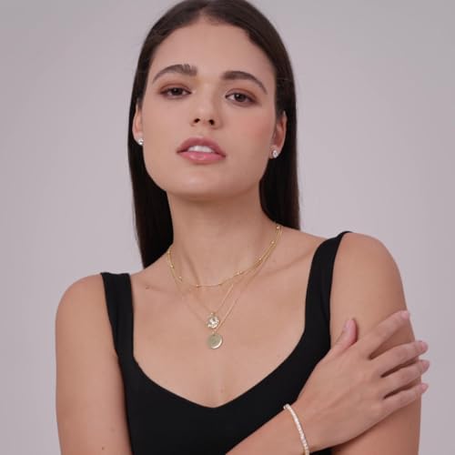 MINDDHA 14K Gold Plated Layering Necklaces | Minimalist Pendant Design | Stylish Y Pendant Necklace for Women | 15"/18" + 3 inches Extender3