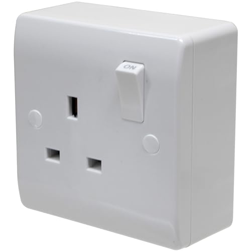 Single Socket with 25mm Surface Box Double Pole 13A Switched