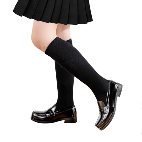 DOOVID Little Girls Knee High Socks Cotton Sports School Uniform Tube Socks