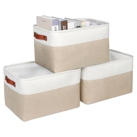Syeeiex Fabric Storage Basket 3-Pack Cover