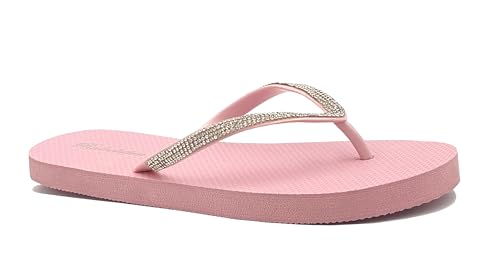 Image of REDVOLUTION Women's Rhinestone Sandals Soft Platform Footbed Midsole Fashion Flip Flop