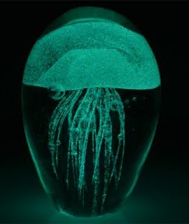 Miniatura 2 de Medusa de vidrio pisapapeles blanco 3.5" brilla en la oscuridad