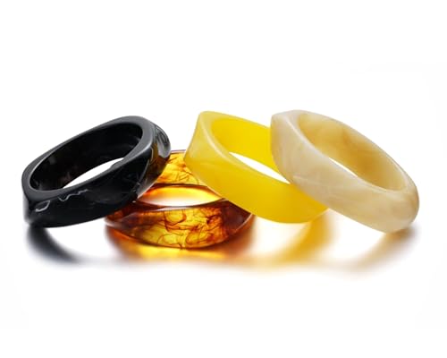 4 Pcs Square Acrylic Resin Bangle Bracelets Wide Irregular Geometric Plastic Bracelet Wristbands for Women Jewelry Set