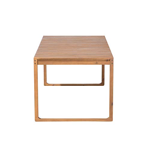 Gartentisch für 6 Personen Akazienholz Hellbraun 180 x 90 cm mit Kufen Sassari – Bild 6