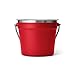 YETI Rambler Beverage Bucket, Double-Wall Vacuum Insulated Ice Bucket with Lid, Rescue Red