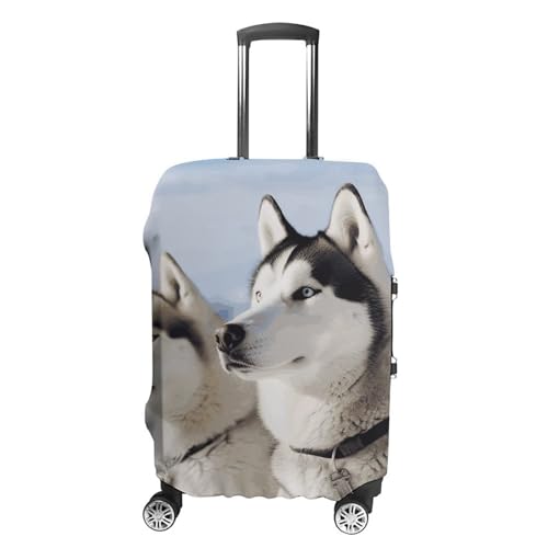 Husky Dogs Printed Luggage Cover Protector, Fits 18-32 Inch Luggage
