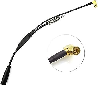 Eightwood AM FM +DAB Aerial Splitter Din Jack to Din Plug + SMB Connector 12V+ Active Auto Radio Aftermarket Cable Compatible for Blaupunkt Pioneer Clarion Kenwood Alpine JVC Car Radio Stereo