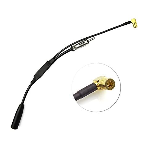 Eightwood Car Radio Antenna Adapter Cable DIN Female To DIN Male + SMB Connector 12V+ Active AM FM DAB Aerial Splitter Signal Amplifier Car Aerial Converter Aftermarket Replacement Cover