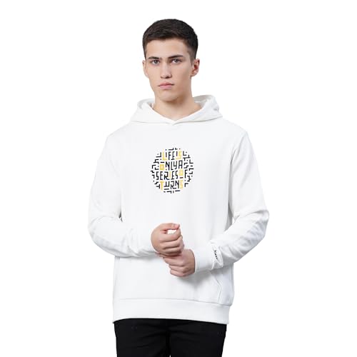 Image of Red Tape Cotton Blend Graphic Hooded Neck Hoodie For Men | Everyday Comfort And Warmth | Your Go To Hooded Neck Hoodie